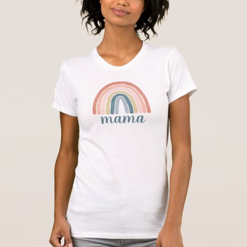 Cute Boho Rainbow Mama Script Matching T_Shirt