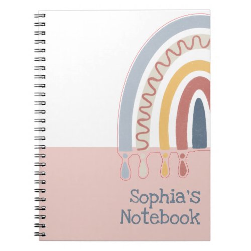 Cute Boho Rainbow Office School Notebook