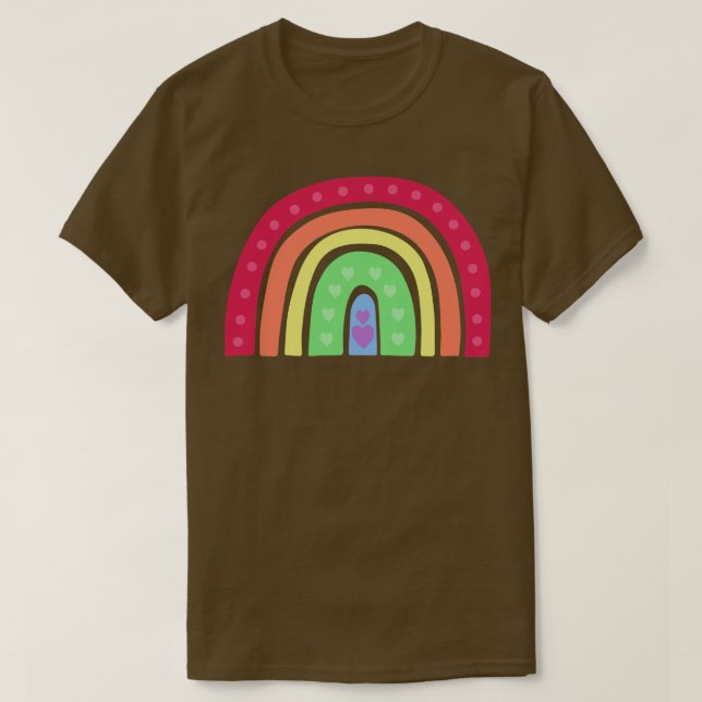 Cute Boho Rainbow Queer Pride T-Shirt (Design Front)