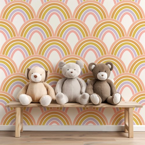 Cute Boho Rainbow Scallop Pattern Kids Baby  Wallpaper