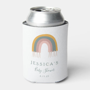 Cute Boho Rainbow Simple Baby Shower Custom Can Cooler