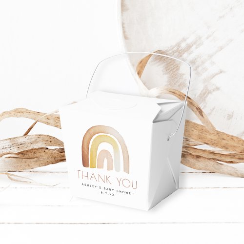 Cute Boho Rainbow Thank You Baby Shower Favor Boxes