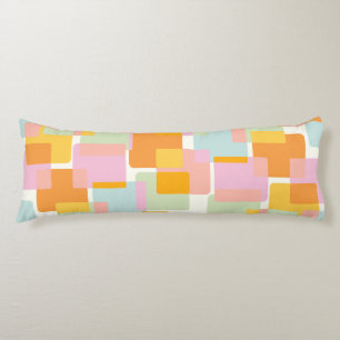 Cute Boho Retro Pastel Geometric Shape Art Body Pillow
