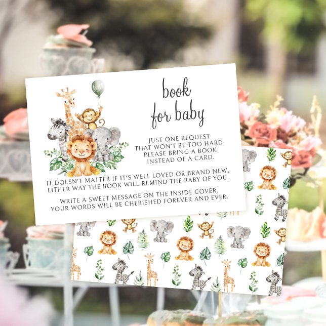 Cute Boho Safari Book for Baby Boy Shower RSVP Card (Creator Uploaded)