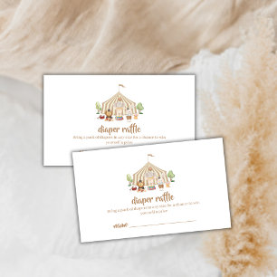 Cute Boho Safari Circus Diaper Raffle Baby Shower Enclosure Card