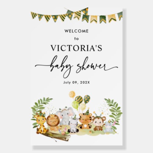 Cute Boho Safari Party Baby Shower Welcome Signs