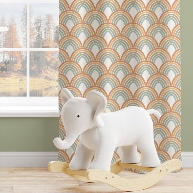 Cute Boho Scallop Rainbow Boy Kids Nursery Blackout Curtains (Creator Uploaded)
