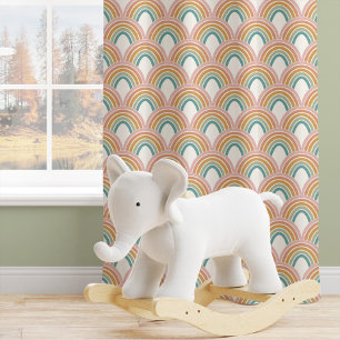 Cute Boho Scallop Rainbow Girl Kids Nursery Blackout Curtains