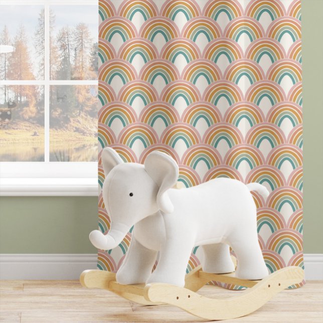 Cute Boho Scallop Rainbow Girl Kids Nursery Blackout Curtains (Creator Uploaded)