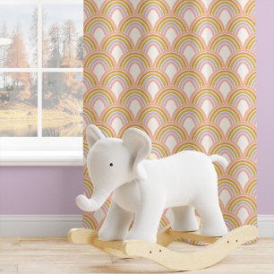 Cute Boho Scallop Rainbow Girl Kids Nursery Blackout Curtains