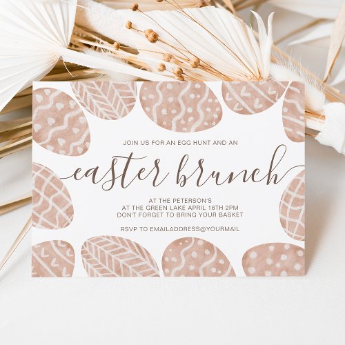 Cute boho Scandi Easter egg hunt brunch Invitation