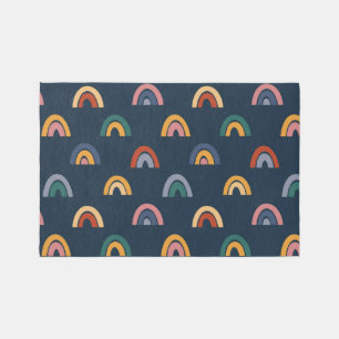Cute Boho Scandinavian Rainbow Nursery Playroom Rug