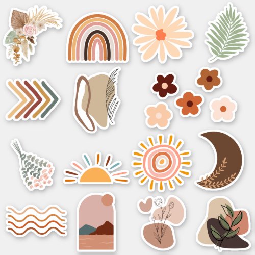 Cute Boho Scrapbook Sticker Pack 002