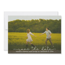 Cute Boho Script Modern Save The Date Card