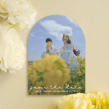 Cute Boho Script Modern Save The Date Card