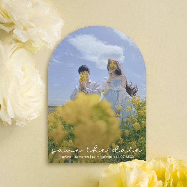 Cute Boho Script Modern Save The Date Card (Creator Uploaded)