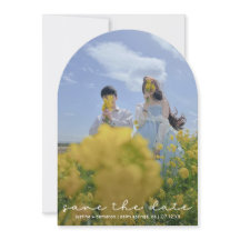 Cute Boho Script Modern Save The Date Card