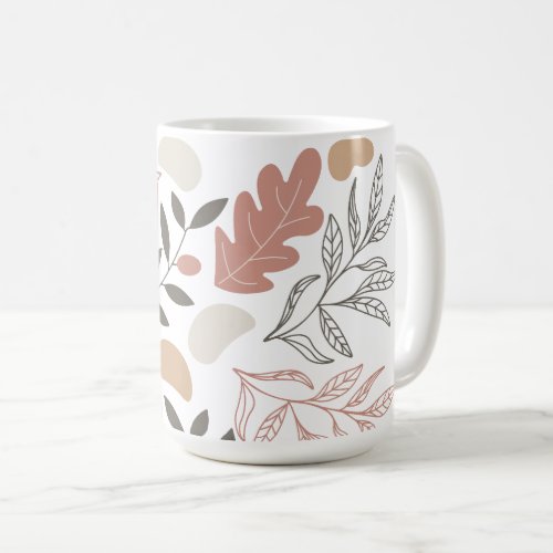 Cute Boho Seamless Leaves Pattern Coffee Mug