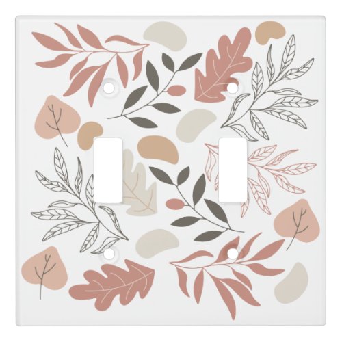 Cute Boho Seamless Leaves Pattern Light Switch Cover