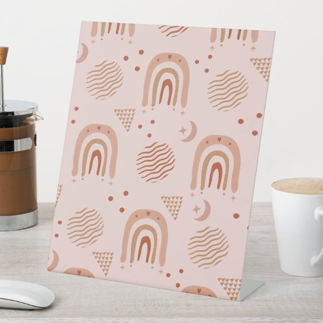 Cute boho seamless pattern pedestal sign (In SItu)