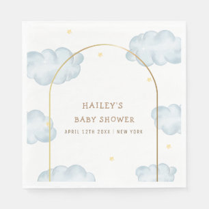 Cute Boho Star Cloud Arch Boy Baby Shower Napkins