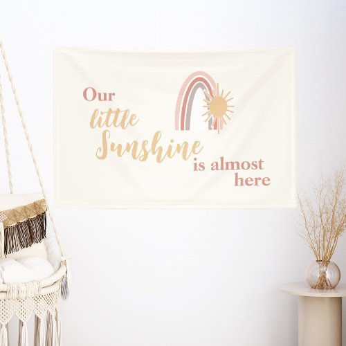 Cute Boho Sun and Rainbow Baby Banner