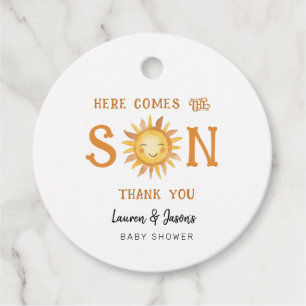 Cute Boho Sun Baby Boy Baby Shower Thank you Favor Tags