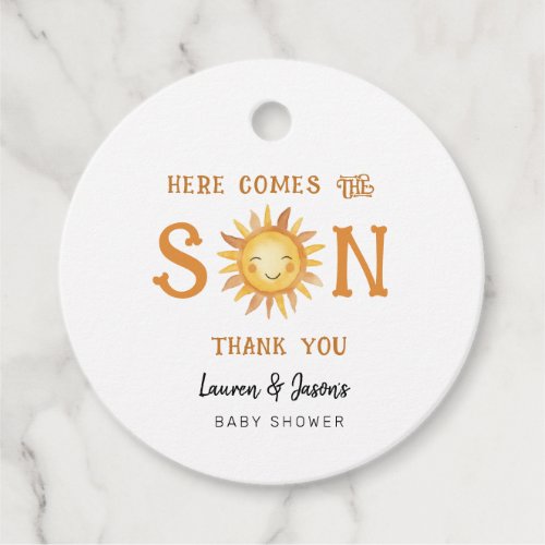 Cute Boho Sun Baby Boy Baby Shower Thank you Favor Tags