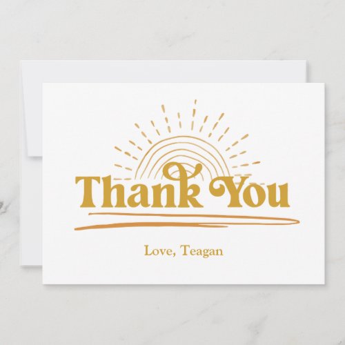 Cute Boho Sun Thank You Card