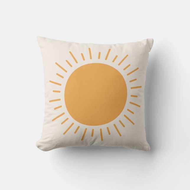 Cute Boho Sunshine Throw Pillow (Front)