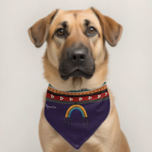 Cute Boho Tribal Pattern Rainbow Purple Dog Cat