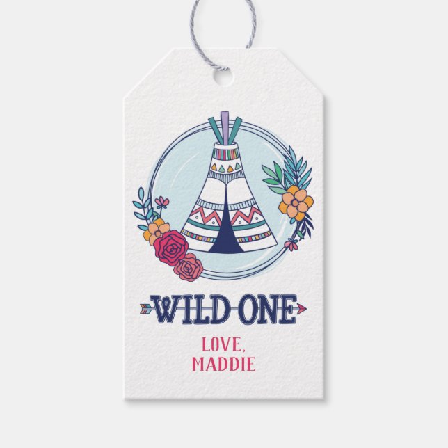 Cute Boho Tribal Thank You Favor Tag (Front)