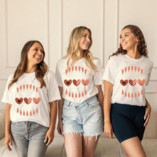 Cute Boho Valentines Day Hearts T-Shirt