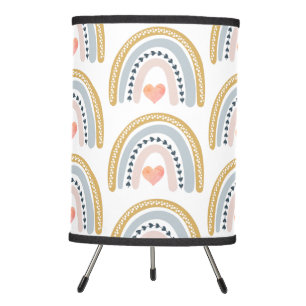 Cute Boho Watercolor Rainbow Tripod Lamp