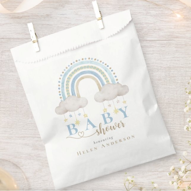 Cute Boho Whimsical Rainbow Boy Baby Shower Favor Bag (Cute Boho Whimsical Rainbow BOY Baby Shower Favor Bag)