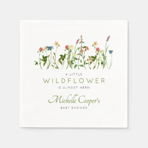 Cute Boho Wildflower Baby Shower Napkins