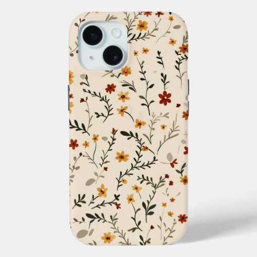 Cute Boho wildflower iPhone 15 Case