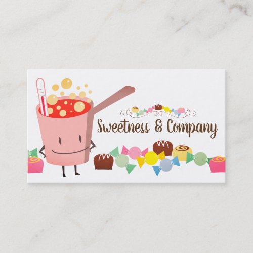 Cute boiling sugar candy confections business card