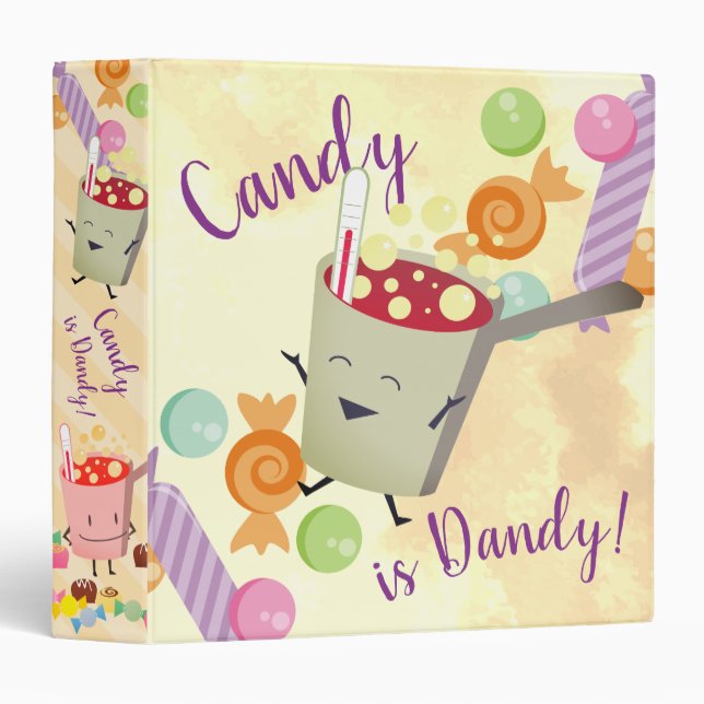 Cute boiling sugar candy confections recipe binder (Front/Spine)