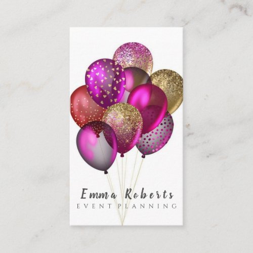 Cute Bokeh and Rose Gold Sequin Event Planner Busi Business Card