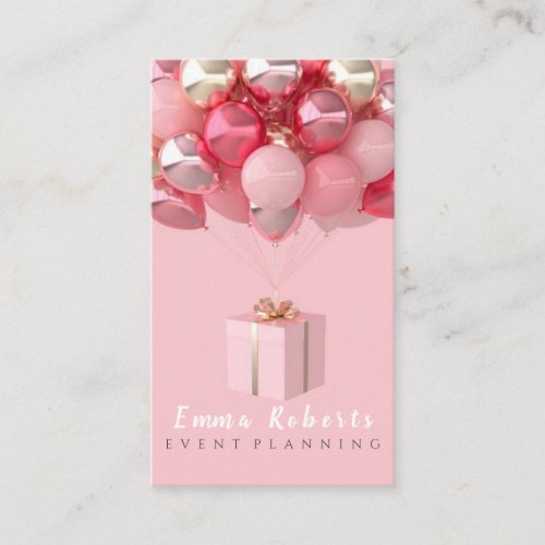 Cute Bokeh and Rose Gold Sequin Event Planner Business Card