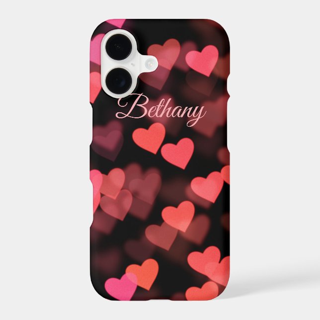 Cute Bokeh Love Hearts Dreamy Personalised Case-Mate iPhone Case (Back)