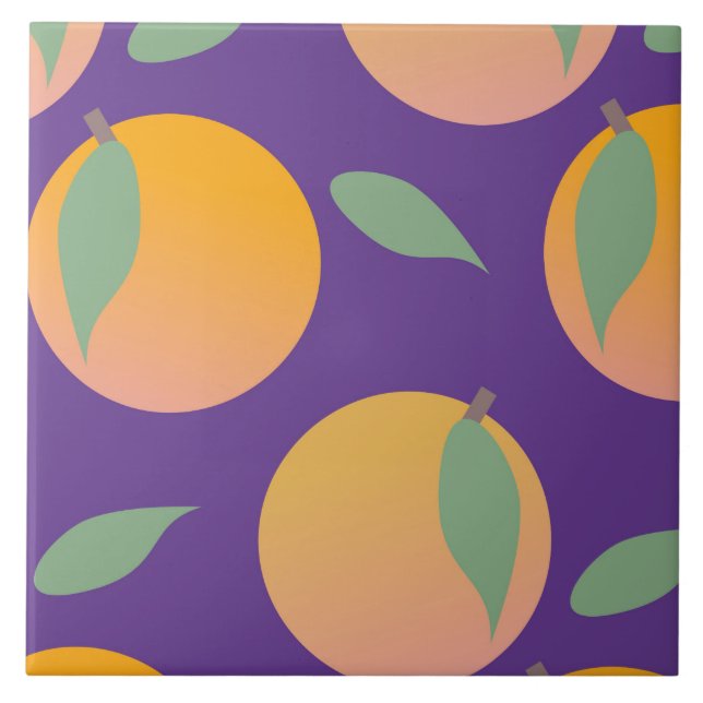 Cute Bold Jumbo Oranges Ceramic Tile (Front)