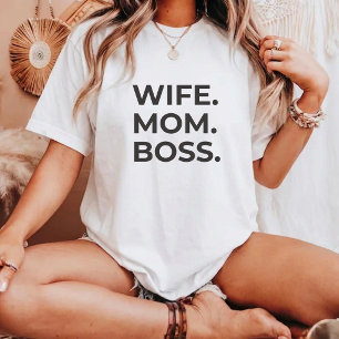 cute Bold Minimalist wife mom boss shirt