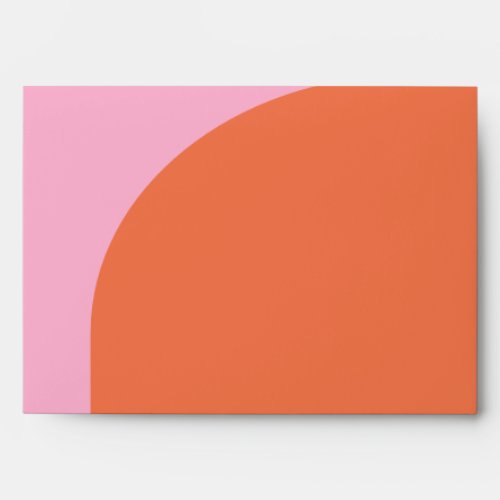 Cute Bold Pink Orange Color Block Arch Unique Envelope