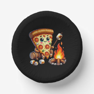 Cute bonfire pizza party paper bowls