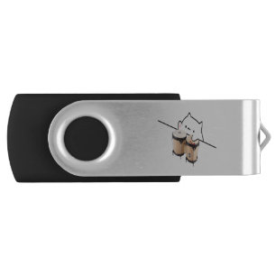 Cute Bongo Cat meme Flash Drive