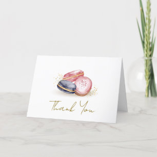 Cute Bonjour Bébé French Macarons Baby Shower Letterpress Thank You Card