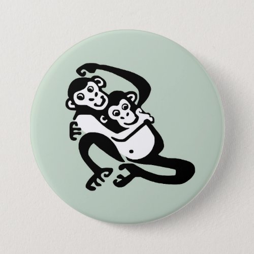 Cute BONOBO _ Chimpanzee _ Primate _ Green Button