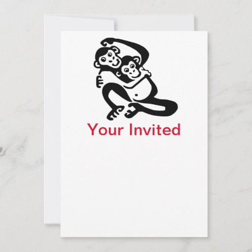 Cute Bonobo _ wildlife _ Chimpanzee _Primate Invitation